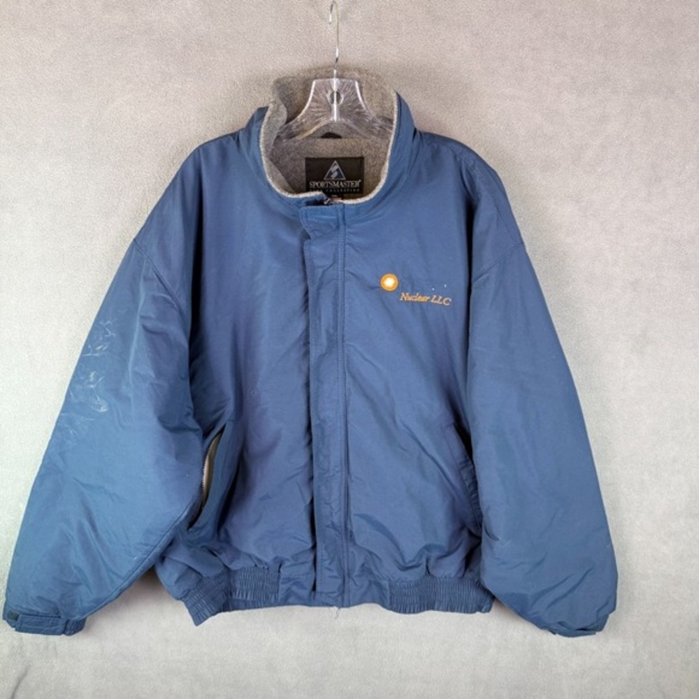 Vintage SPORTS‎ MASTER Mens Jacket 2XL Blue 80s USA Made Fleece Lined Polartec
